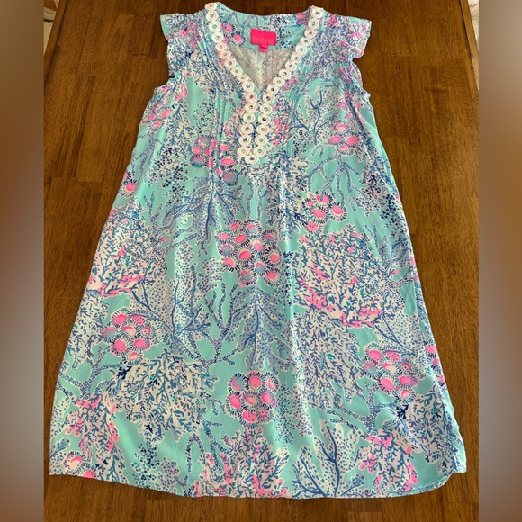 Lilly Pulitzer Joan Tunic Dress SZ S Blue Ibiza Now You Sea Me - Picture 7 of 15